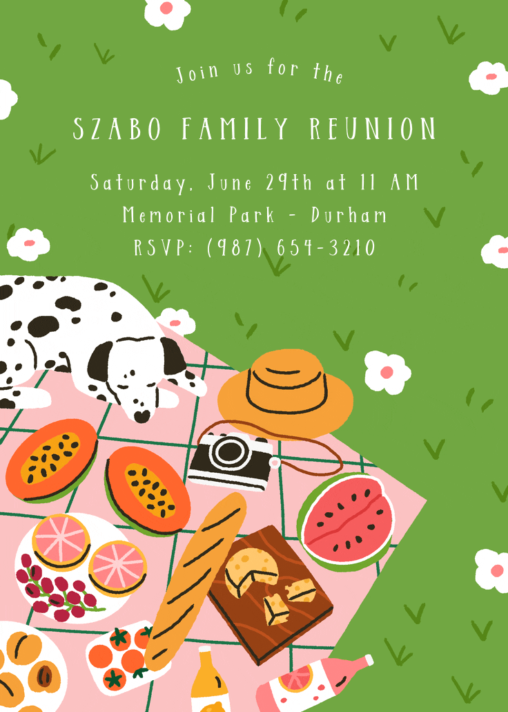 Summer picnic - party invitation
